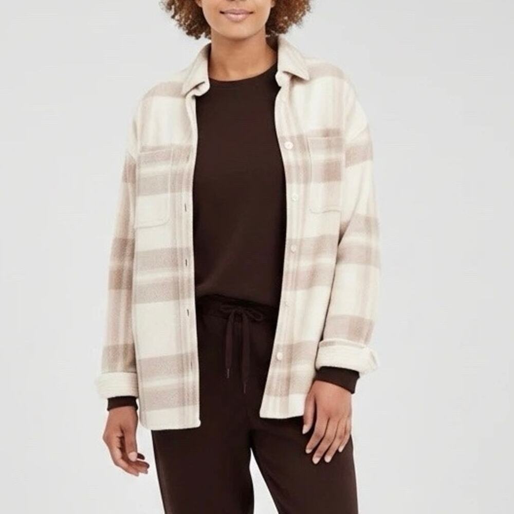 CoffeeShop New York Womens Plaid Jacket Button Up Pockets Sz S/M
